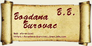 Bogdana Burovac vizit kartica